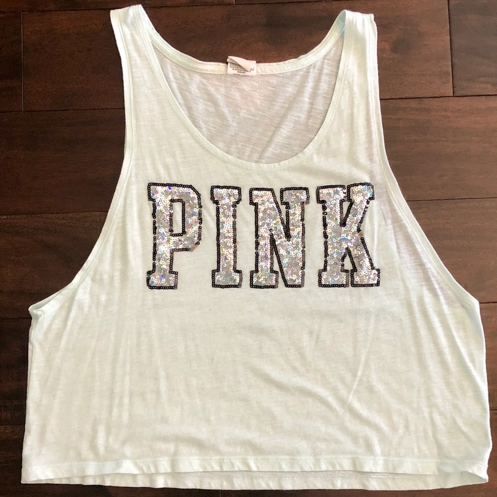 ❤️Victoria Secret PINK sequin tank top. Sz. Large